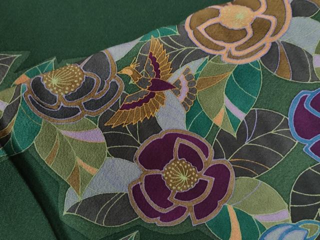 平和屋着物●訪問着 花鳥文 金彩 正絹 逸品 CAAW7294yc