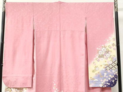 平和屋着物●豪華振袖　浜松毬舞桜文　暈し染め　金彩　正絹　逸品　CAAW7295yc