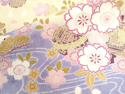 平和屋着物●豪華振袖　浜松毬舞桜文　暈し染め　金彩　正絹　逸品　CAAW7295yc