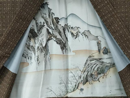 平和屋着物●男性　本場大島紬　アンサンブル　吉祥文　正絹　逸品　CAAW7296yc