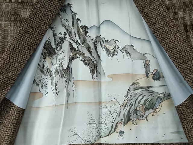 平和屋着物●男性　本場大島紬　アンサンブル　吉祥文　正絹　逸品　CAAW7296yc