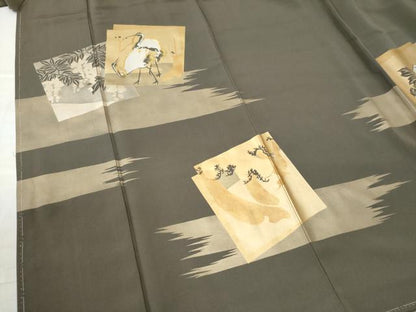 平和屋着物●豪華色留袖 駒刺繍 霞色紙重ね群鶴枝垂れ花文 金彩 正絹 逸品 未使用 CAAW7298yc
