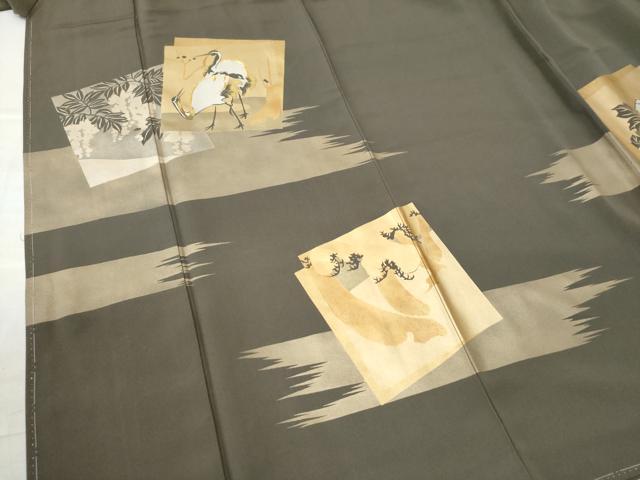 平和屋着物●豪華色留袖 駒刺繍 霞色紙重ね群鶴枝垂れ花文 金彩 正絹 逸品 未使用 CAAW7298yc