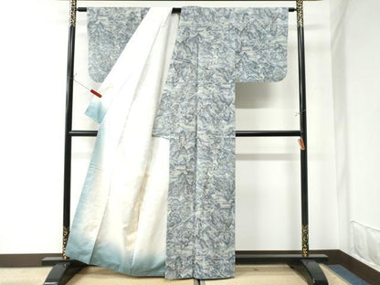 平和屋着物●上質な小紋　遠山樹林風景文　正絹　逸品　CAAW7300yc