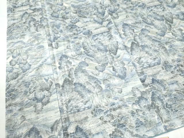 平和屋着物●上質な小紋　遠山樹林風景文　正絹　逸品　CAAW7300yc