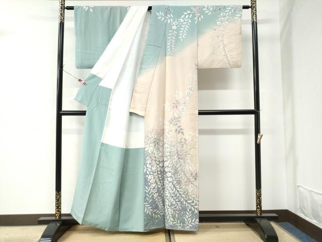 平和屋着物●訪問着　作家物　辻が花　手描き　絞り　正絹　逸品　CAAW7301yc