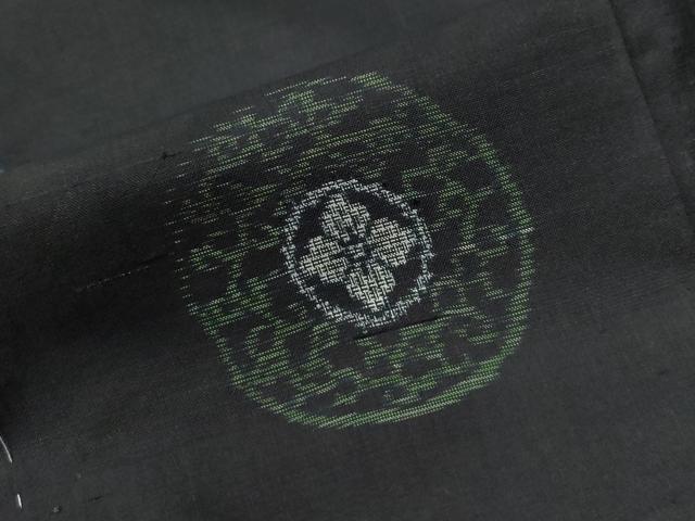 平和屋着物●本場大島紬　割り込み絣　花唐草文　正絹　逸品　未使用　CAAW7308yc