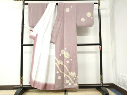 平和屋着物●訪問着　駒刺繍　吉祥花唐草丸文　金彩　正絹　逸品　CAAW7310yc