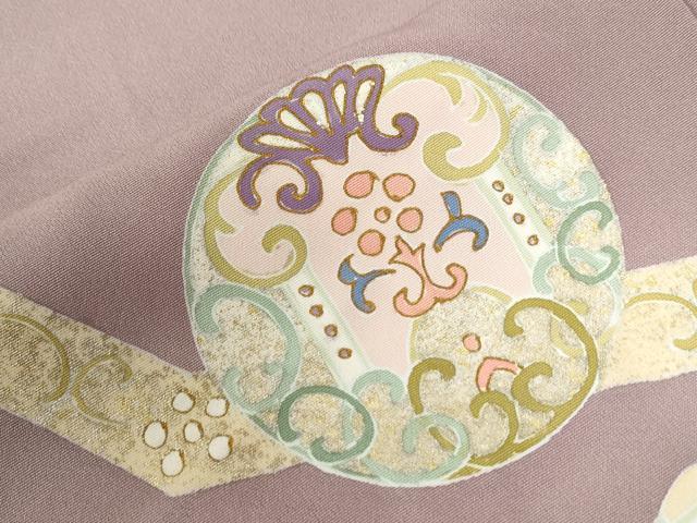 平和屋着物●訪問着　駒刺繍　吉祥花唐草丸文　金彩　正絹　逸品　CAAW7310yc