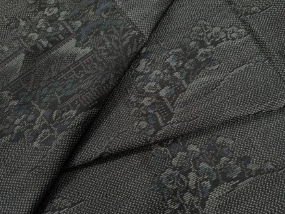 平和屋着物●本場大島紬 遠山風景文 正絹 逸品 CAAW7312yc