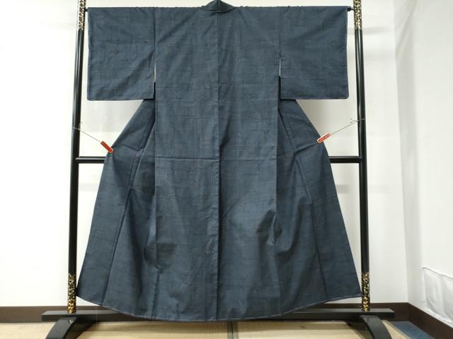 平和屋着物●本場大島紬 7マルキ 幾何学文様 正絹 逸品 未使用 CAAW7313yc