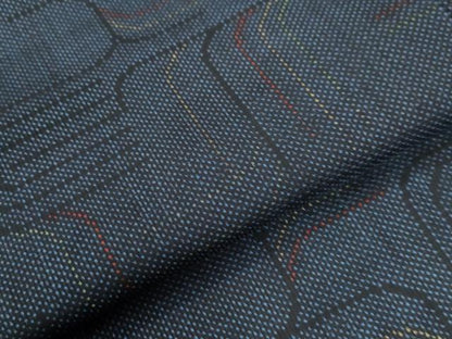 平和屋着物●本場大島紬 7マルキ 幾何学文様 正絹 逸品 未使用 CAAW7313yc