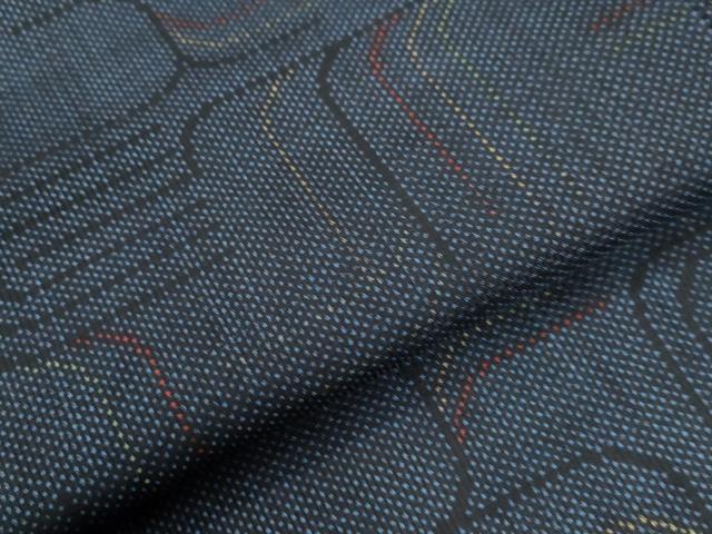 平和屋着物●本場大島紬 7マルキ 幾何学文様 正絹 逸品 未使用 CAAW7313yc