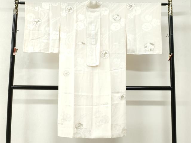 平和屋着物●長襦袢 袷 舞花文 銀彩 正絹 逸品 未使用 CAAW7316yc
