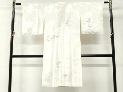 平和屋着物●長襦袢 袷 舞花文 銀彩 正絹 逸品 未使用 CAAW7316yc