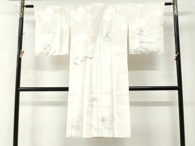 平和屋着物●長襦袢 袷 舞花文 銀彩 正絹 逸品 未使用 CAAW7316yc
