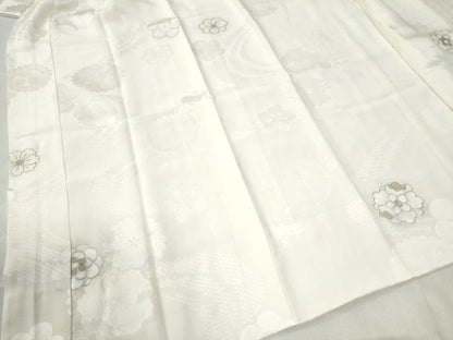 平和屋着物●長襦袢 袷 舞花文 銀彩 正絹 逸品 未使用 CAAW7316yc