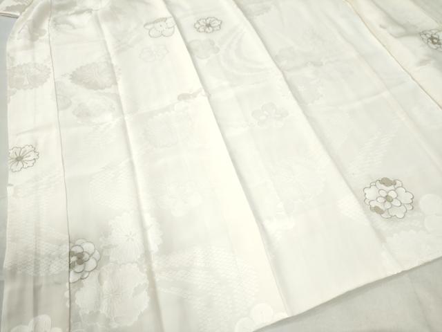 平和屋着物●長襦袢 袷 舞花文 銀彩 正絹 逸品 未使用 CAAW7316yc