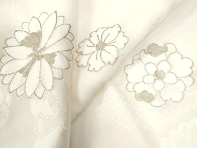 平和屋着物●長襦袢 袷 舞花文 銀彩 正絹 逸品 未使用 CAAW7316yc