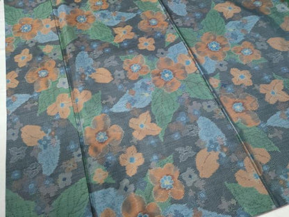 平和屋着物●本場大島紬　草花文　正絹　逸品　CAAW7325yc