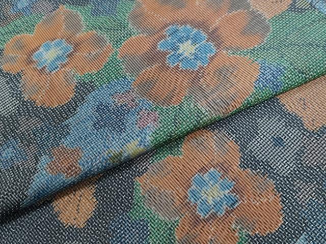 平和屋着物●本場大島紬　草花文　正絹　逸品　CAAW7325yc