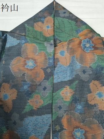 平和屋着物●本場大島紬　草花文　正絹　逸品　CAAW7325yc