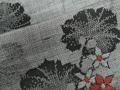 平和屋着物●上質な紬 草花文 正絹 逸品 CAAW7334yc