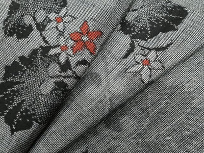 平和屋着物●上質な紬 草花文 正絹 逸品 CAAW7334yc