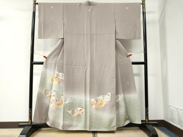 平和屋着物●手描友禅作家 龍泉 色留袖 鴛鴦 暈し染め 金彩 正絹 逸品 CAAW7336yc