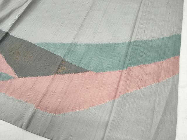 平和屋着物●訪問着 紬地 絞り 草花文 金彩 正絹 逸品 CAAW7339yc
