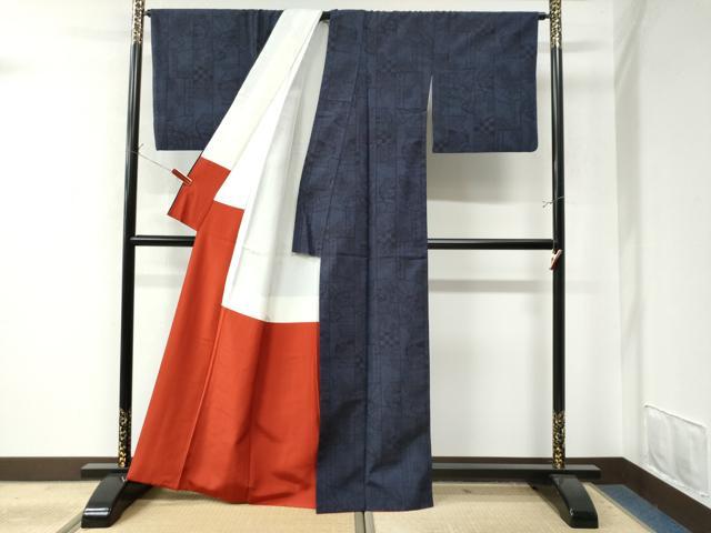 平和屋着物●上質な紬 陶器吉祥花文 正絹 逸品 CAAW7344yc