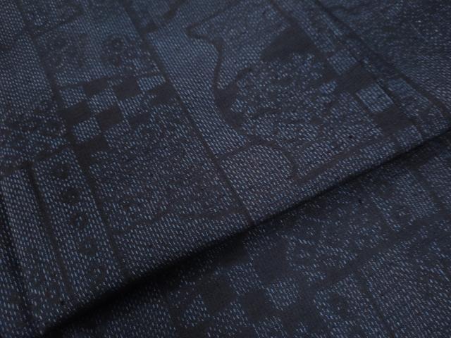平和屋着物●上質な紬 陶器吉祥花文 正絹 逸品 CAAW7344yc