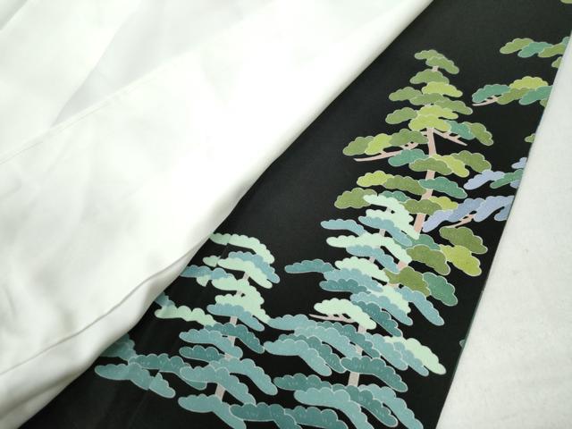 平和屋着物●十日町友禅作家 阿部佳雪 黒留袖 遠山樹林文 暈し染め 正絹 逸品 CAAW7346yc