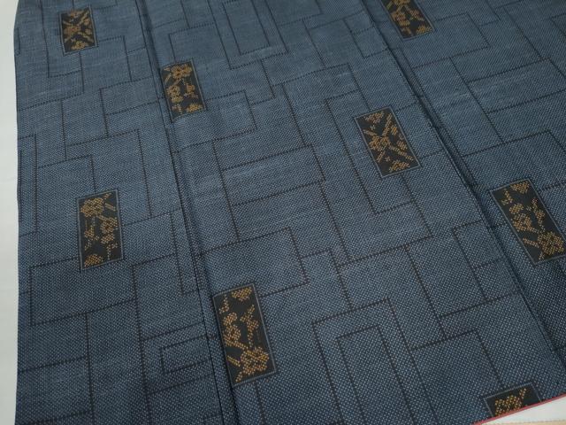平和屋着物●本場大島紬　7マルキ　短冊重ね吉祥花文　正絹　逸品　CAAW7352yc