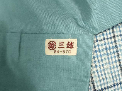平和屋着物●訪問着　紬地　格子柄　三越扱い　正絹　逸品　CAAW7362yc