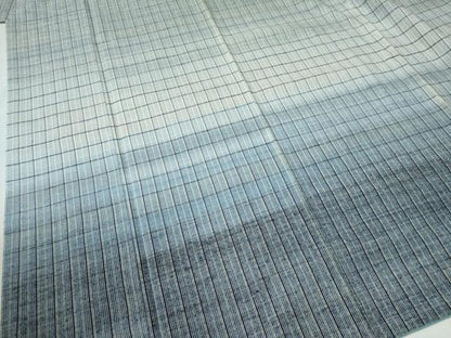 平和屋着物●訪問着　紬地　格子柄　三越扱い　正絹　逸品　CAAW7362yc