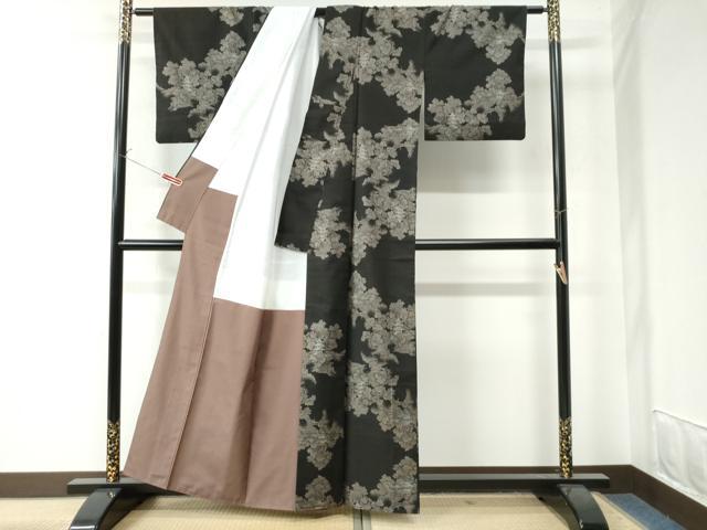 平和屋着物●本場大島紬　9マルキ　地空き　樹林風景文　正絹　逸品　CAAW7373yc