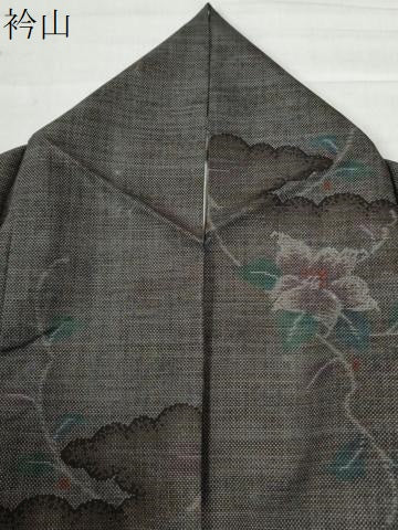 平和屋着物●本場大島紬 9マルキ 雲取り草花文 正絹 逸品 CAAW7375yc