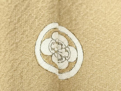平和屋着物●上質な色無地 舞葉地紋 枯色 正絹 逸品 CAAW7382yc