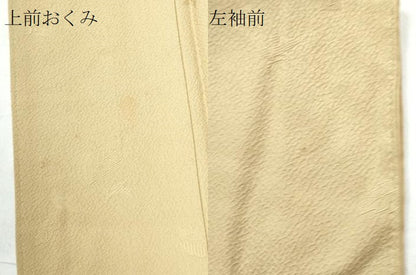 平和屋着物●上質な色無地 舞葉地紋 枯色 正絹 逸品 CAAW7382yc