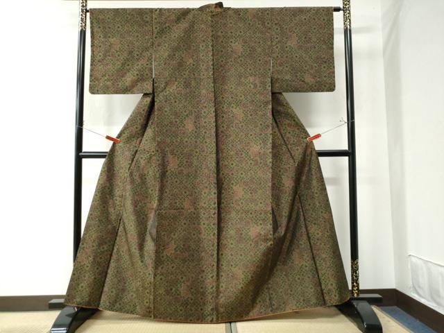 平和屋着物●本場大島紬 更紗花唐草文 正絹 逸品 CAAW7386yc