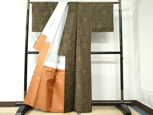 平和屋着物●本場大島紬 更紗花唐草文 正絹 逸品 CAAW7386yc