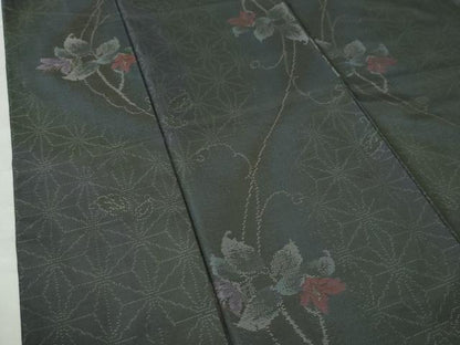 平和屋着物●本場大島紬 麻の葉枝花文 正絹 逸品 CAAW7393yc