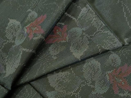 平和屋着物●本場大島紬 麻の葉枝花文 正絹 逸品 CAAW7393yc