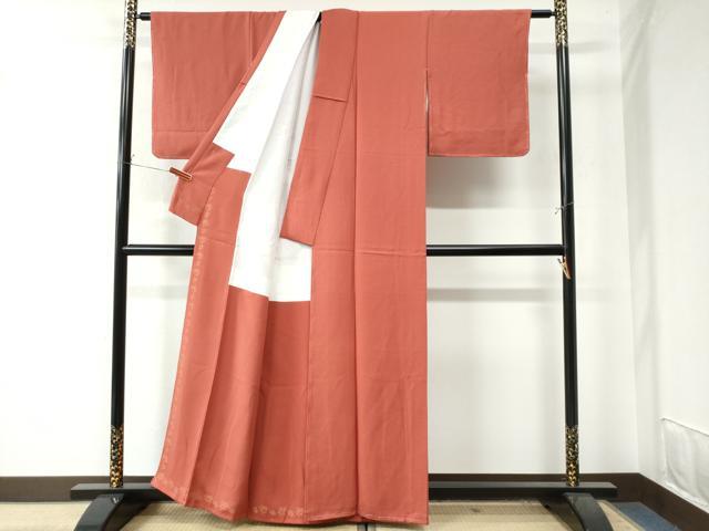 平和屋着物●上質な色無地 薄緋色 正絹 逸品 未使用 CAAW7399yc