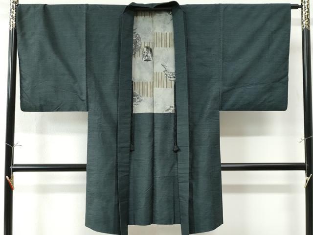 平和屋着物●男性 本場大島紬 アンサンブル 80亀甲 総詰め 正絹 逸品 CAAW7420yc