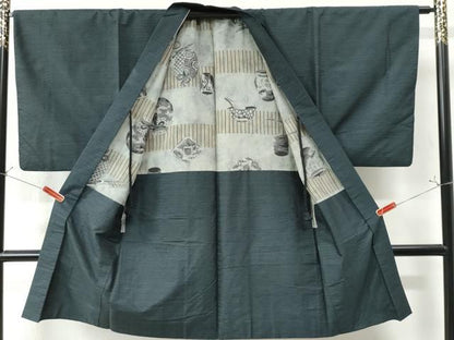 平和屋着物●男性 本場大島紬 アンサンブル 80亀甲 総詰め 正絹 逸品 CAAW7420yc