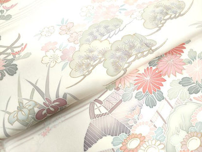 平和屋着物●訪問着 刺繍 霞風景花松文 金彩 正絹 逸品 CAAW7452yc
