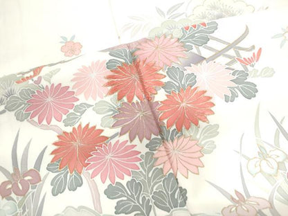 平和屋着物●訪問着 刺繍 霞風景花松文 金彩 正絹 逸品 CAAW7452yc