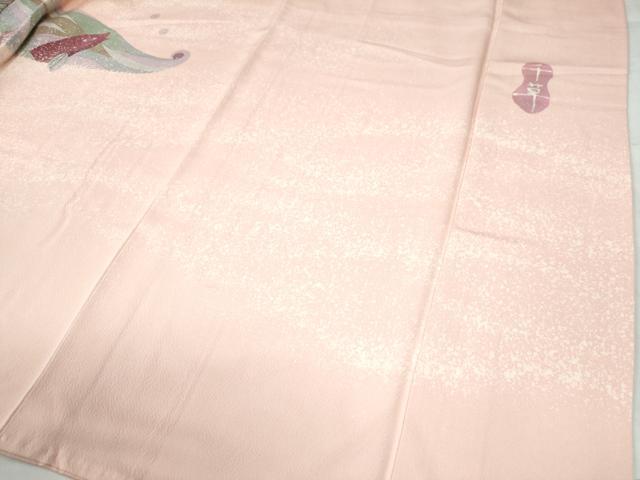 平和屋着物●訪問着　作家物　立波魚文　たたき染め　正絹　逸品　CAAW7455yc